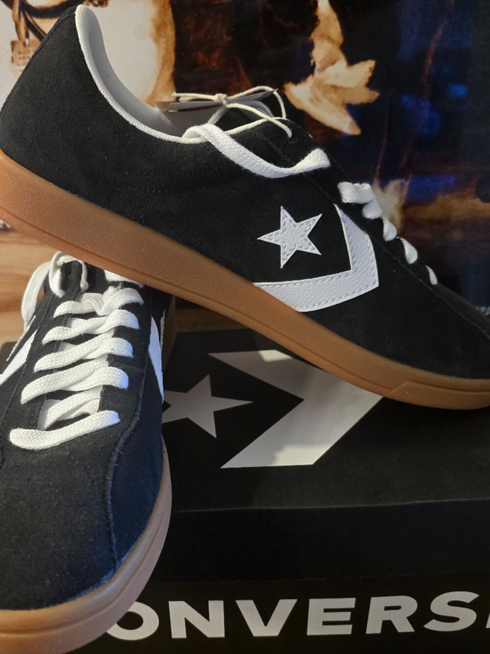 Converse All Star Classic Trainer Suede Low Top Black/White/Gum A16534C Mens 12